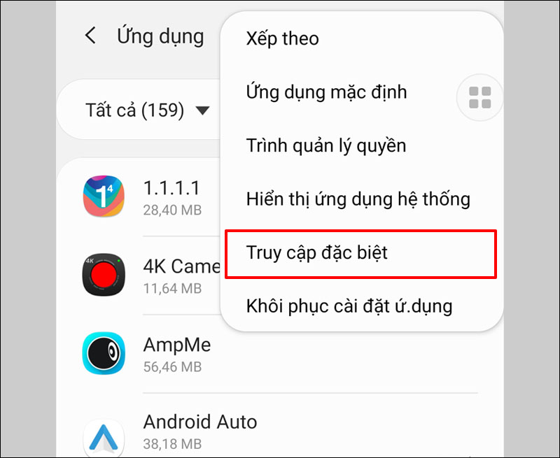 Vào Truy cập đặc biệt